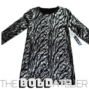 Zebra sequin mini dress